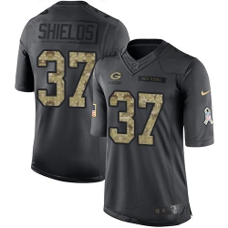 Nike Packers #37 Sam Shields Black Mens Stitched NFL Limited 2016 Salute To Service Jersey