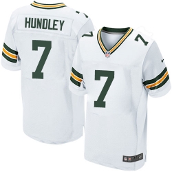 Nike Packers #7 Brett Hundley Mens Elite White NFL Jersey