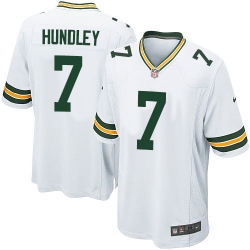 Nike Packers #7 Brett Hundley Mens Game White NFL Jersey