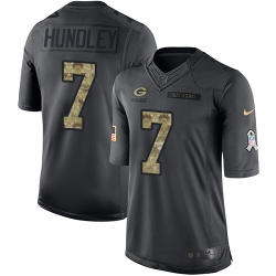 Nike Packers #7 Brett Hundley Mens Limited Black 2016 Salute to Service NFL Jersey