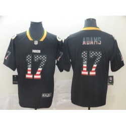 Packers 17 Davante Adams Black USA Flag Fashion Limited Jersey