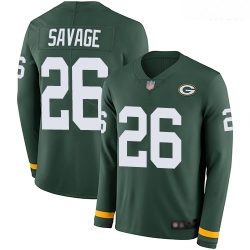 Packers 26 Darnell Savage Green Team Color Men Stitched Football Limited Therma Long Sleeve Jersey