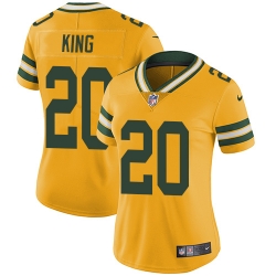 Nike Packers #20 Kevin King Yellow Womens Stitched NFL Limited Rush Jersey