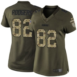 Nike Packers #82 Richard Rodgerss Green Womens Stitched NFL Limited Salute to Service Jersey