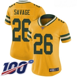 Packers #26 Darnell Savage Yellow Women Stitched Football Limited Rush 100th Season Jersey