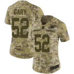 Packers 52 Rashan Gary Camo Women Stitched Football Limited 2018 Salute to Service Jersey