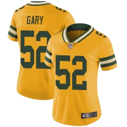 Packers 52 Rashan Gary Yellow Women Stitched Football Limited Rush Jersey