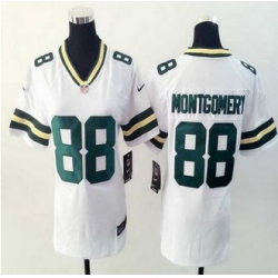 Women New Packers #88 Ty Montgomery White Stitched NFL Elite Jersey