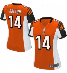 Womens Nike Cincinnati Bengals 14 Andy Dalton Game Orange Alternate NFL Jersey