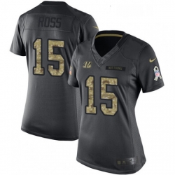 Womens Nike Cincinnati Bengals 15 John Ross Limited Black 2016 Salute to Service NFL Jersey