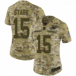 Womens Nike Green Bay Packers 15 Bart Starr Limited Camo 2018 Salute to Service NFL Jersey