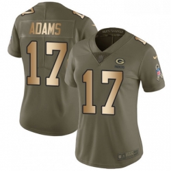 Womens Nike Green Bay Packers 17 Davante Adams Limited OliveGold 2017 Salute to Service NFL Jersey