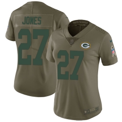 Womens Nike Packers #27 Josh Jones Olive  Stitched NFL Limited 2017 Salute to Service Jersey