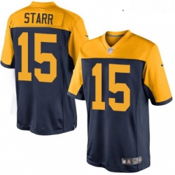 Youth Nike Green Bay Packers 15 Bart Starr Elite Navy Blue Alternate NFL Jersey