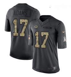 Youth Nike Green Bay Packers 17 Davante Adams Limited Black 2016 Salute to Service NFL Jersey