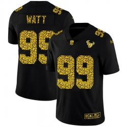 Houston Texans 99 J J  Watt Men Nike Leopard Print Fashion Vapor Limited NFL Jersey Black