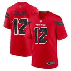 Men Houston Texans 12 Nico Collins Red 2024 2nd Alternate F U S E Vapor Stitched Jersey