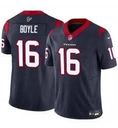 Men Houston Texans 16 Tim Boyle Navy 2024 F U S E Vapor Untouchable Stitched Football Jersey