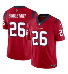 Men Houston Texans 26 Devin Singletary Red 2023 F U S E Vapor Untouchable Stitched Football Jersey