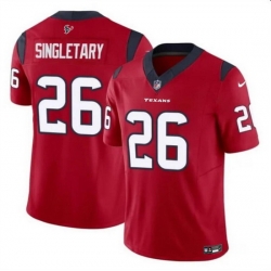 Men Houston Texans 26 Devin Singletary Red 2023 F U S E Vapor Untouchable Stitched Football Jersey