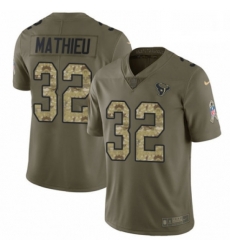 Men Nike Houston Texans 32 Tyrann Mathieu Limited OliveCamo 2017 Salute to Service NFL Jersey