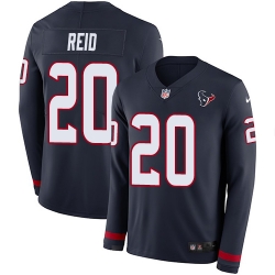 Nike Texans #20 Justin Reid Navy Blue Team Color Men Stitched NFL Limited Therma Long Sleeve Jersey