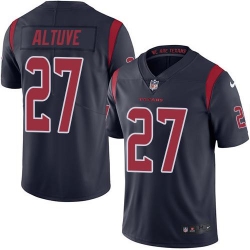 Nike Texans #27 Jose Altuve Navy Blue Mens Stitched NFL Limited Rush Jersey