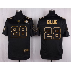 Nike Texans #28 Alfred Blue Black Mens Stitched NFL Elite Pro Line Gold Collection Jersey