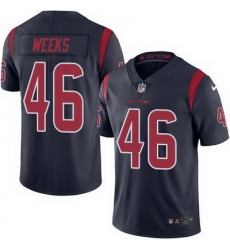 Nike Texans #46 Jon Weeks Navy Blue Mens Stitched NFL Limited Rush Jersey