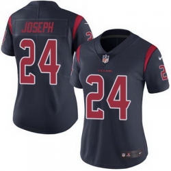 Nike Texans #24 Johnathan Joseph Navy Blue Womens Stitched NFL Limited Rush Jersey