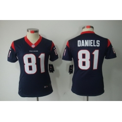 Nike Women Houston Texans #81 Daniels Blue Color[NIKE LIMITED Jersey]