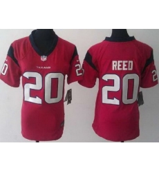 Women Nike Houston Texans 20 Ed Reed Red NFL Jerseys