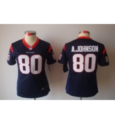 Women Nike Houston Texans #80 A.johnson Blue [Women's NIKE LIMITED Jersey]