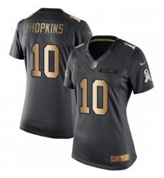 Womens Nike Houston Texans 10 DeAndre Hopkins Limited BlackGold Salute to Service NFL Jersey