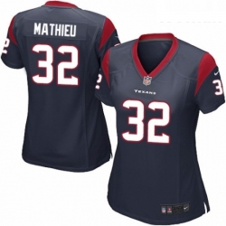 Womens Nike Houston Texans 32 Tyrann Mathieu Game Navy Blue Team Color NFL Jersey