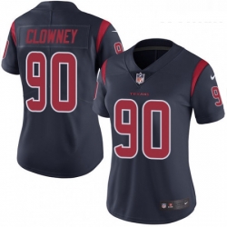 Womens Nike Houston Texans 90 Jadeveon Clowney Elite Navy Blue Rush Vapor Untouchable NFL Jersey