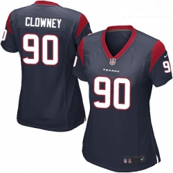 Womens Nike Houston Texans 90 Jadeveon Clowney Game Navy Blue Team Color NFL Jersey