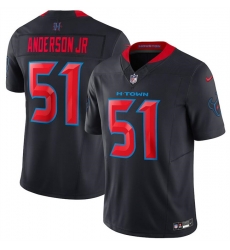 Youth Houston Texans 51 Will Anderson Jr  Navy 2024 2nd Alternate F U S E Vapor Stitched Football Jersey