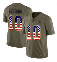 Youth Nike Houston Texans 10 DeAndre Hopkins Limited OliveUSA Flag 2017 Salute to Service NFL Jersey