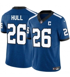 Men Indianapolis Colts 26 Evan Hull Blue 2024 F U S E  Throwback Vapor Limited Stitched Football Jersey