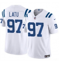 Men Indianapolis Colts 97 Laiatu Latu White 2024 Draft F U S E  Vapor Limited Stitched Football Jersey