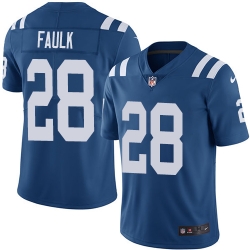 Men Nike Colts #28 Marshall Faulk Royal Blue Team Color Stitched NFL Vapor Untouchable Limited Jersey