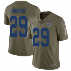 Men Nike Indianapolis Colts 29 Malik Hooker Limited Olive 2017 Salute to Service NFL Jersey