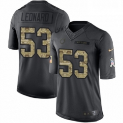 Men Nike Indianapolis Colts 53 Darius Leonard Limited Black 2016 Salute to Service NFL Jersey