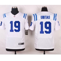 Nike Colts #19 Johnny Unitas White Mens Stitched NFL Elite Jersey