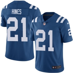 Nike Colts #21 Nyheim Hines Royal Blue Team Color Mens Stitched NFL Vapor Untouchable Limited Jersey