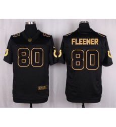 Nike Colts #80 Coby Fleener Black Mens Stitched NFL Elite Pro Line Gold Collection Jersey