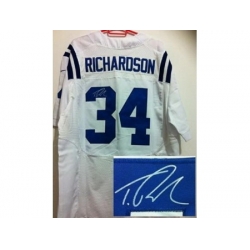 Nike Indianapolis Colts 34 Trent Richardson White Elite Signed NFL Jersey