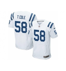 Nike Indianapolis Colts 58 Trent Cole White Elite NFL Jersey