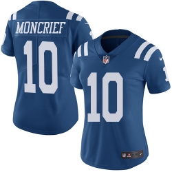 Nike Colts #10 Donte Moncrief Royal Blue Womens Stitched NFL Limited Rush Jersey